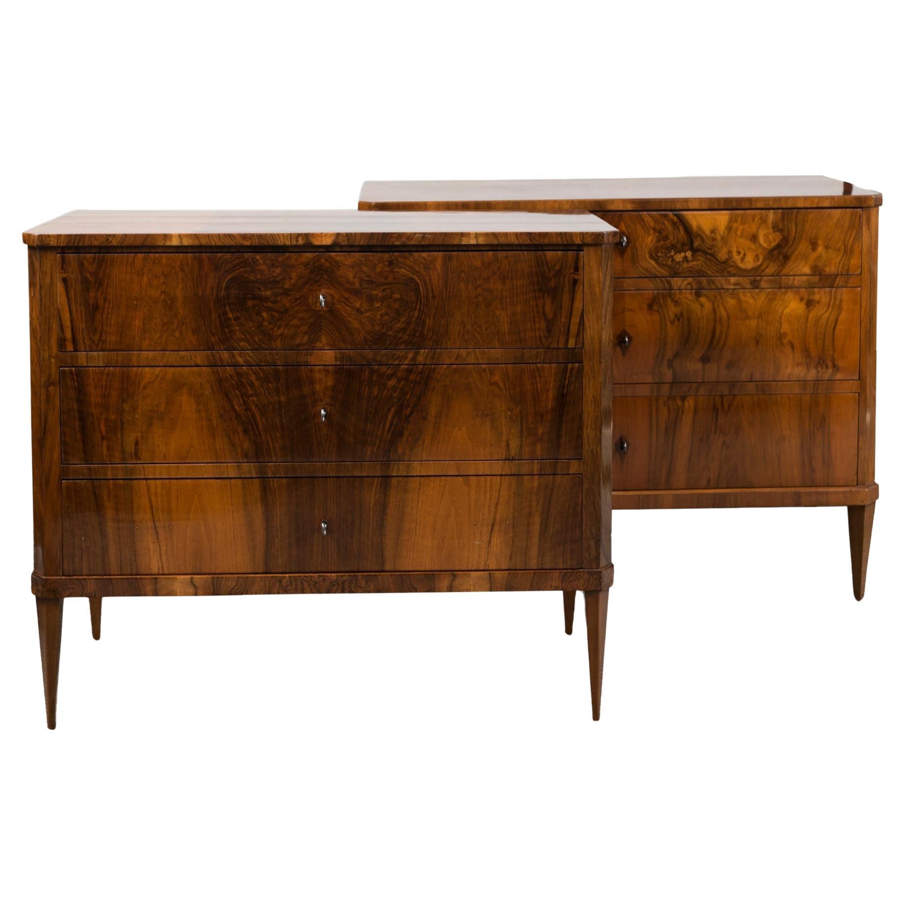 Set Of Two Complimenting  Biedermeier Style Chests Of Drawers