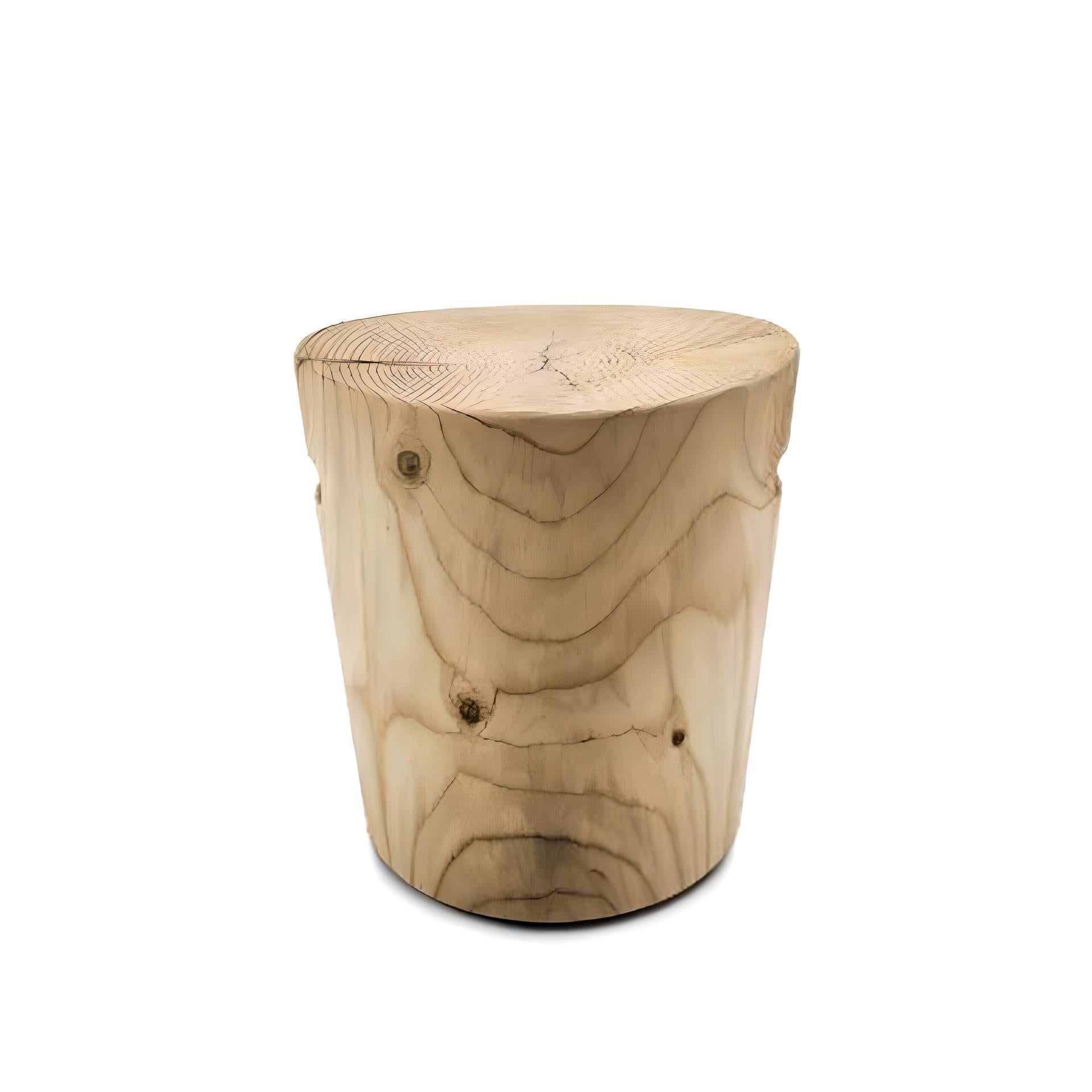 Modern Set Of Two Conical Shape Stools Made From a Single Block of Scented Cedar For Sale