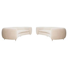 Set of Two Contemporary Italian Curved Sofas