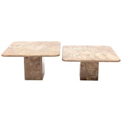 Set of Two Contemporary Italian Marble Side or Coffee Tables, circa 1970