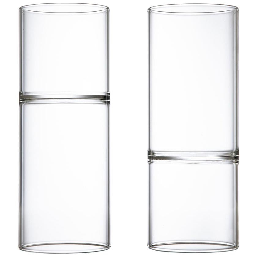 fferrone Set of Two Contemporary Minimal Water & Wine Glasses Handmade Czech