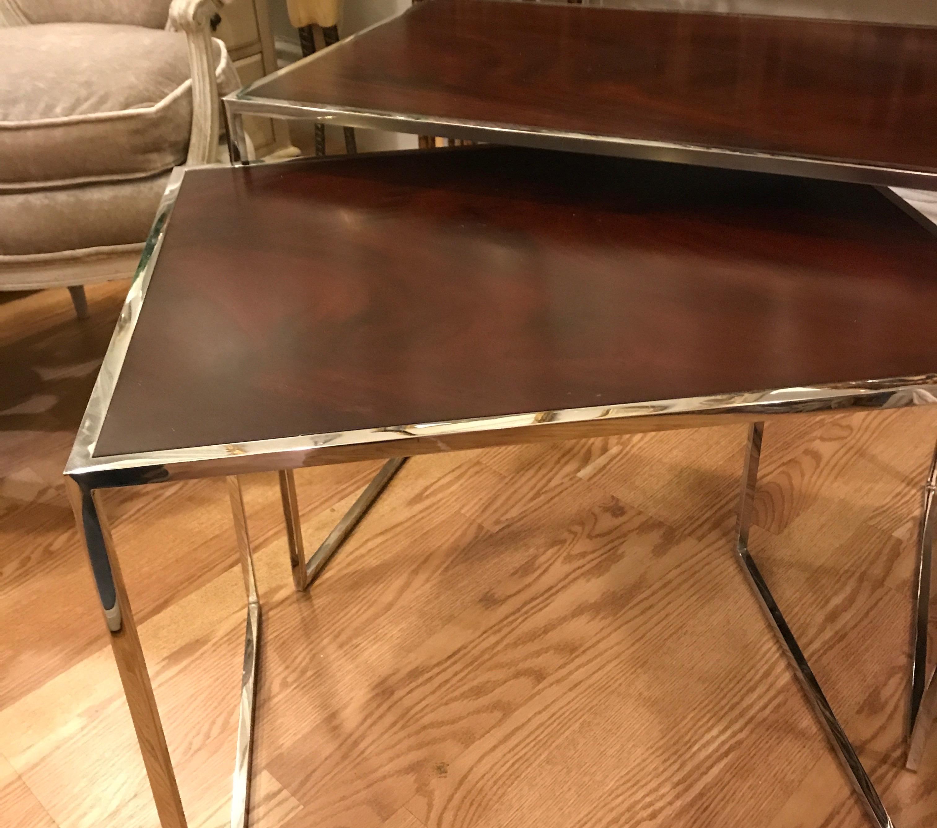 20th Century Set of Two Contemporary Nesting Tables For Sale