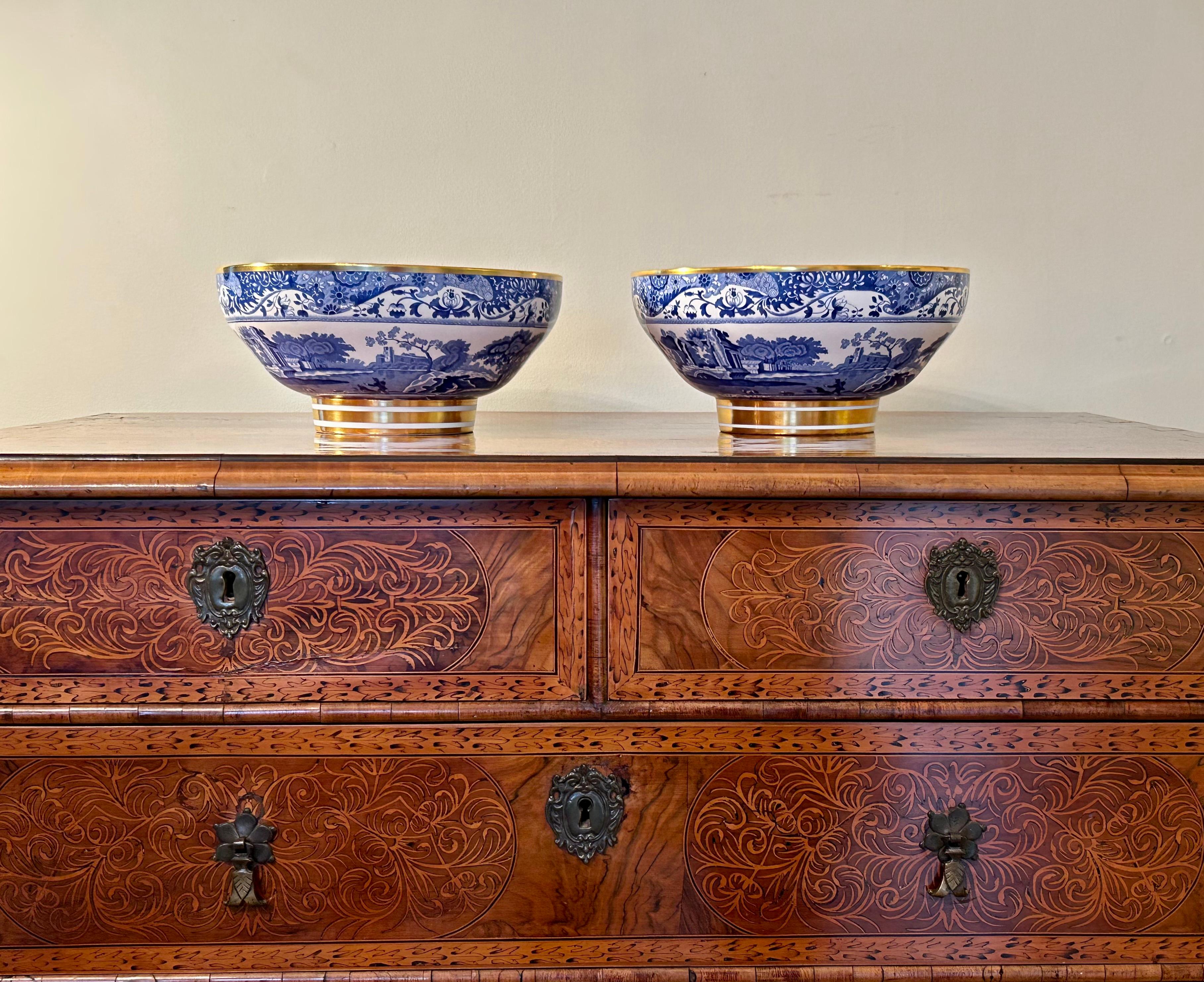 Porcelaine  Ensemble de bols de Copeland Spode, motif italien bleu et blanc en vente