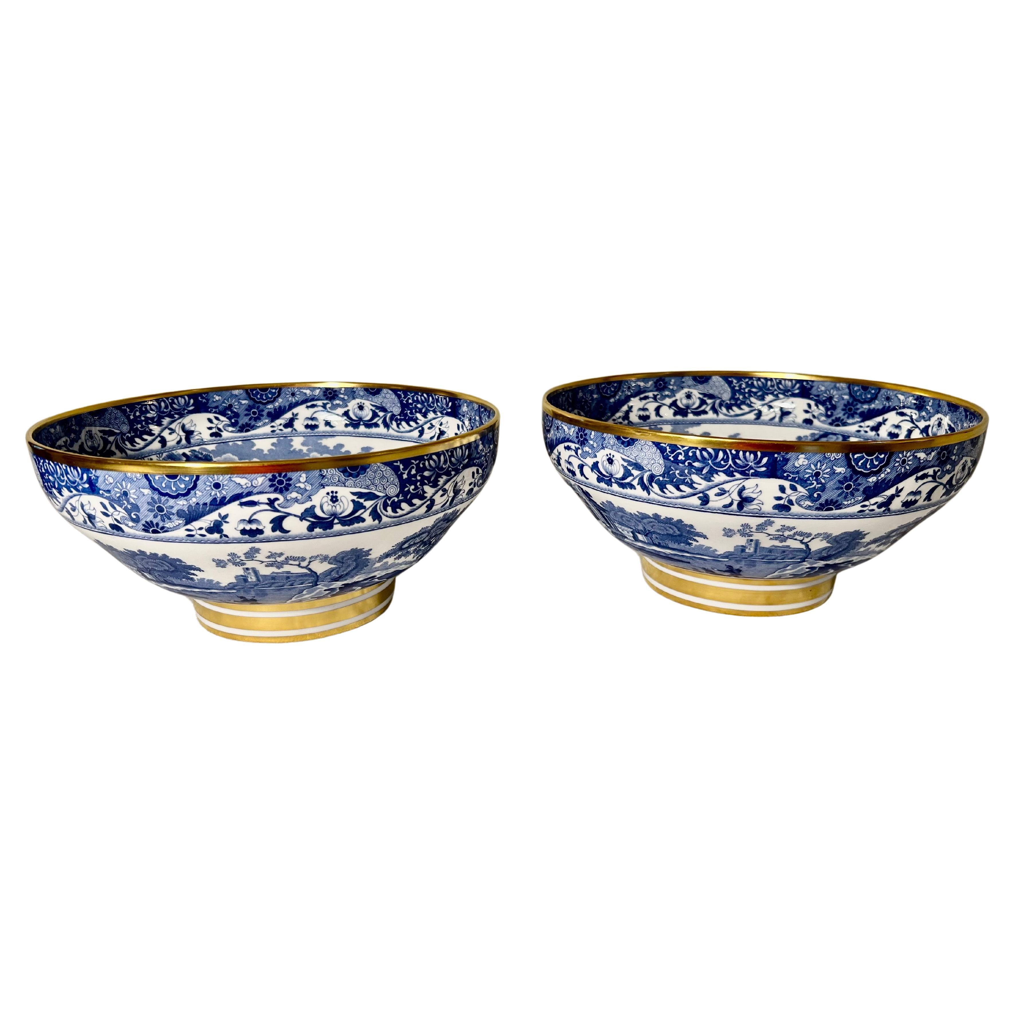  Set of Copeland Spode Bowls, Blue and White Italian Pattern For Sale