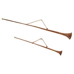 Set of two Copper and brass coaching horns