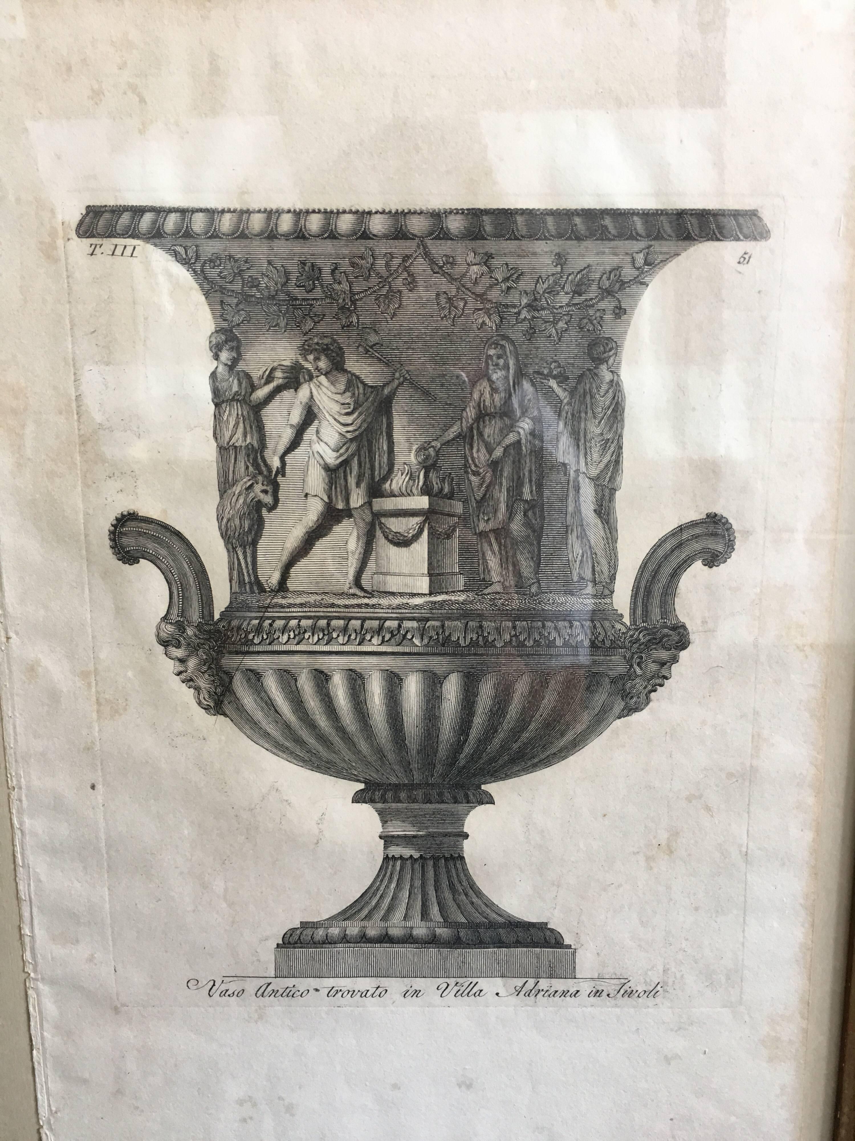 Set of Two Copper Plate Vase Engravings, Giovanni Battista Piranesi, circa 1821 4