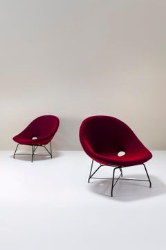 Satz von zwei „Cosmos“-Loungesesseln von Augusto Bozzi für Saporiti, Italien 1954
