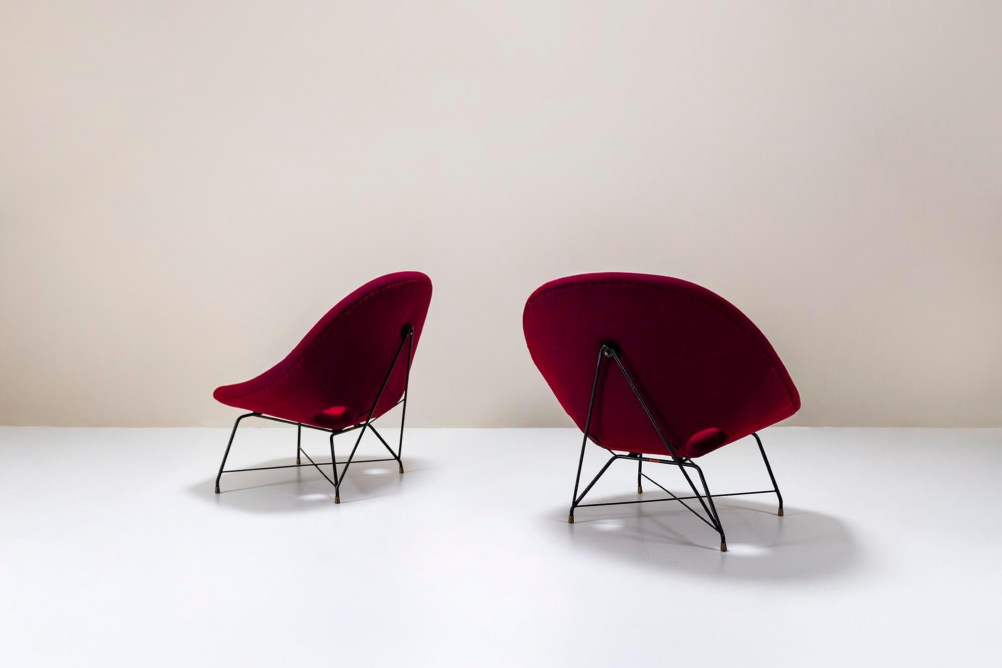 Mid-20th Century Set of Two 'Cosmos' Lounge Chairs by Augusto Bozzi for Saporiti, Italy 1954 For Sale