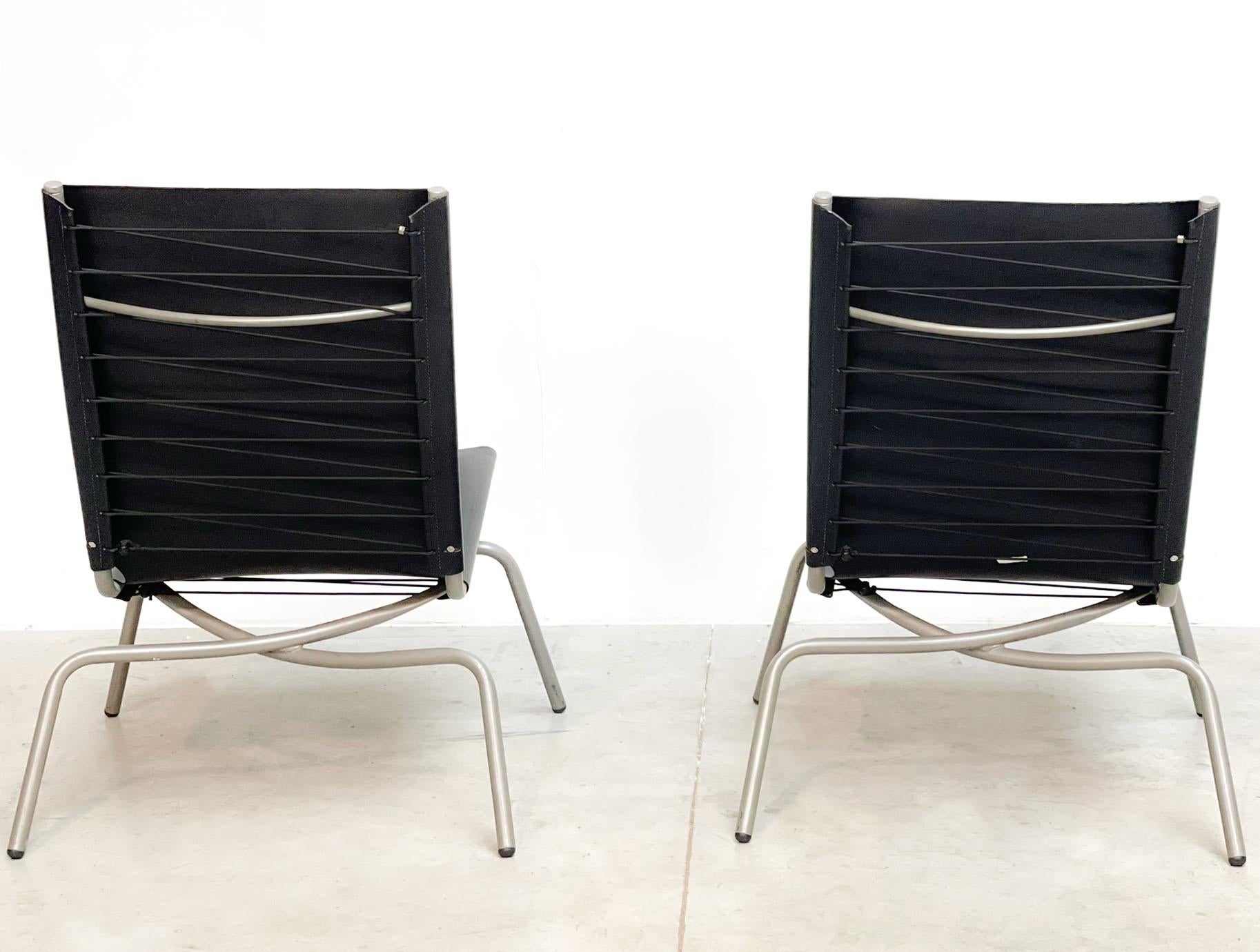 Leather Set of Two Crossed Legged Chairs Fabiaan Van Severen