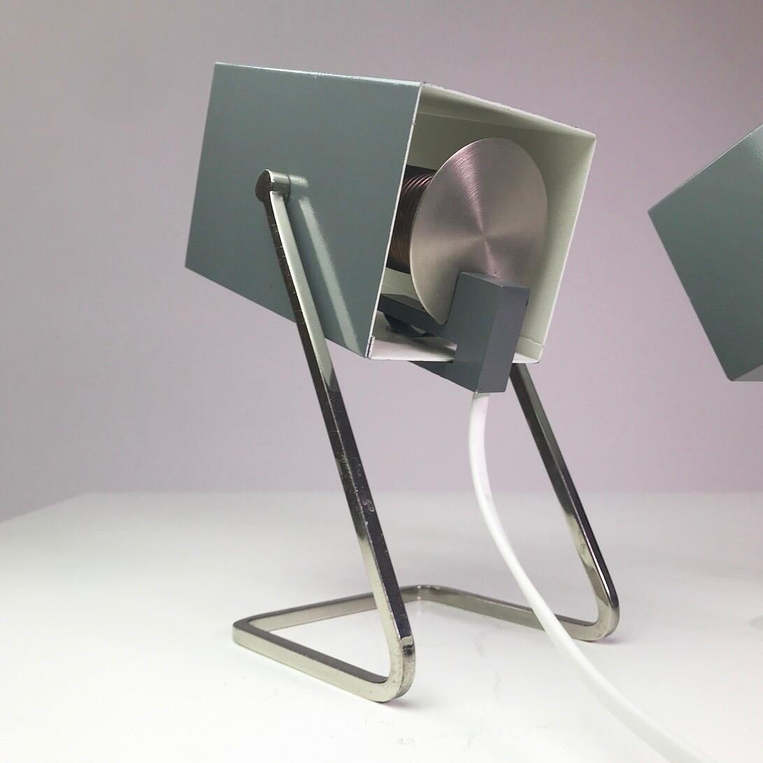 Mid-20th Century Set of Two Cube Table Lamps by Kaiser Leuchten, Germany, 1960s