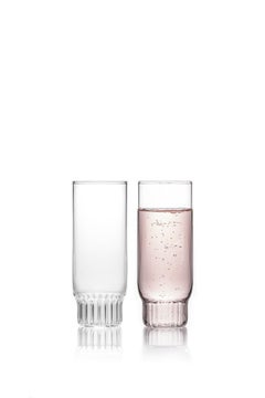 fferrone Set of 2 Czech Clear Contemporary Rasori Champagne Flute Glasses