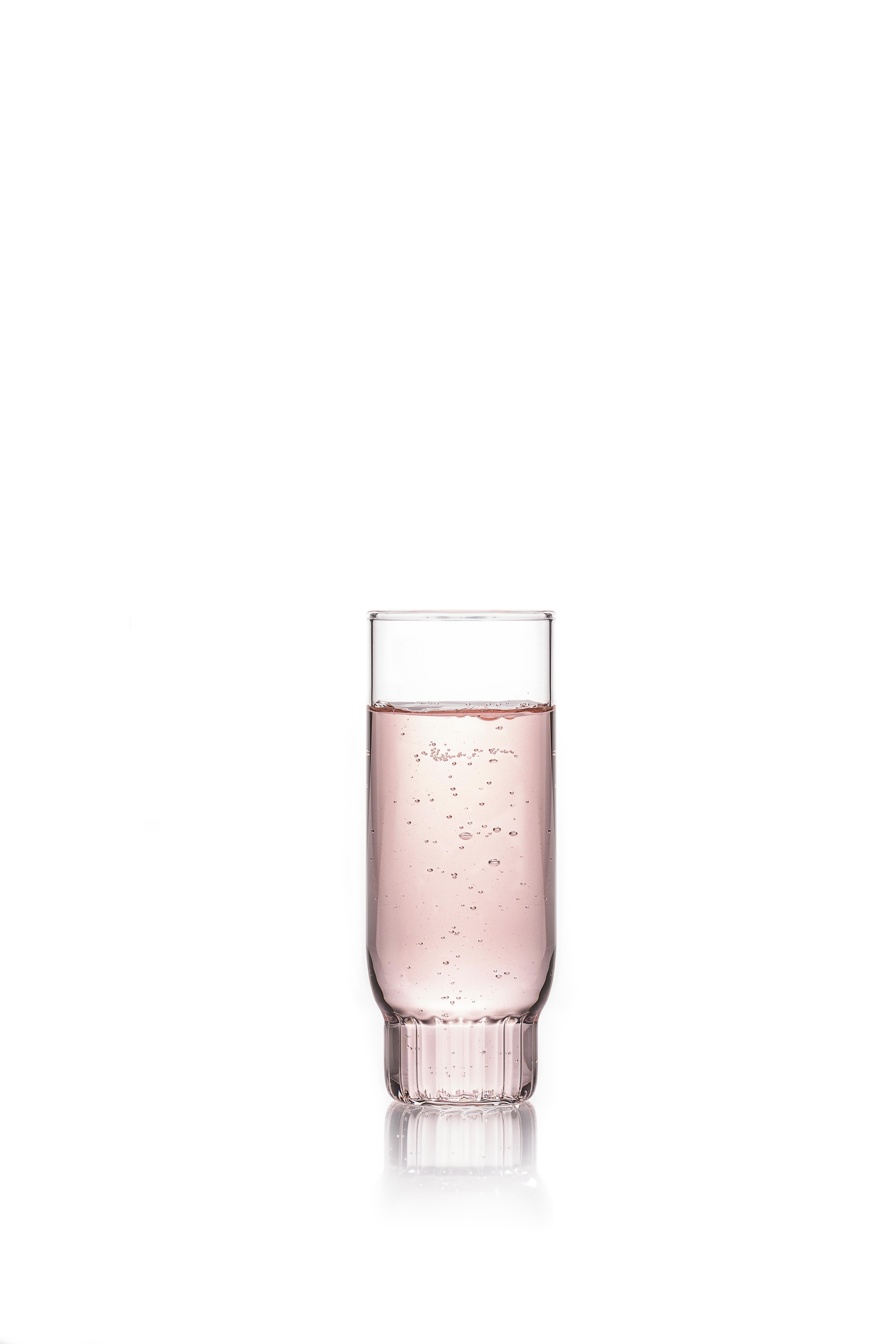 Moderne Fferrone Set of 2 Czech Clear Contemporary Rasori Champagne Flute Glasses en vente