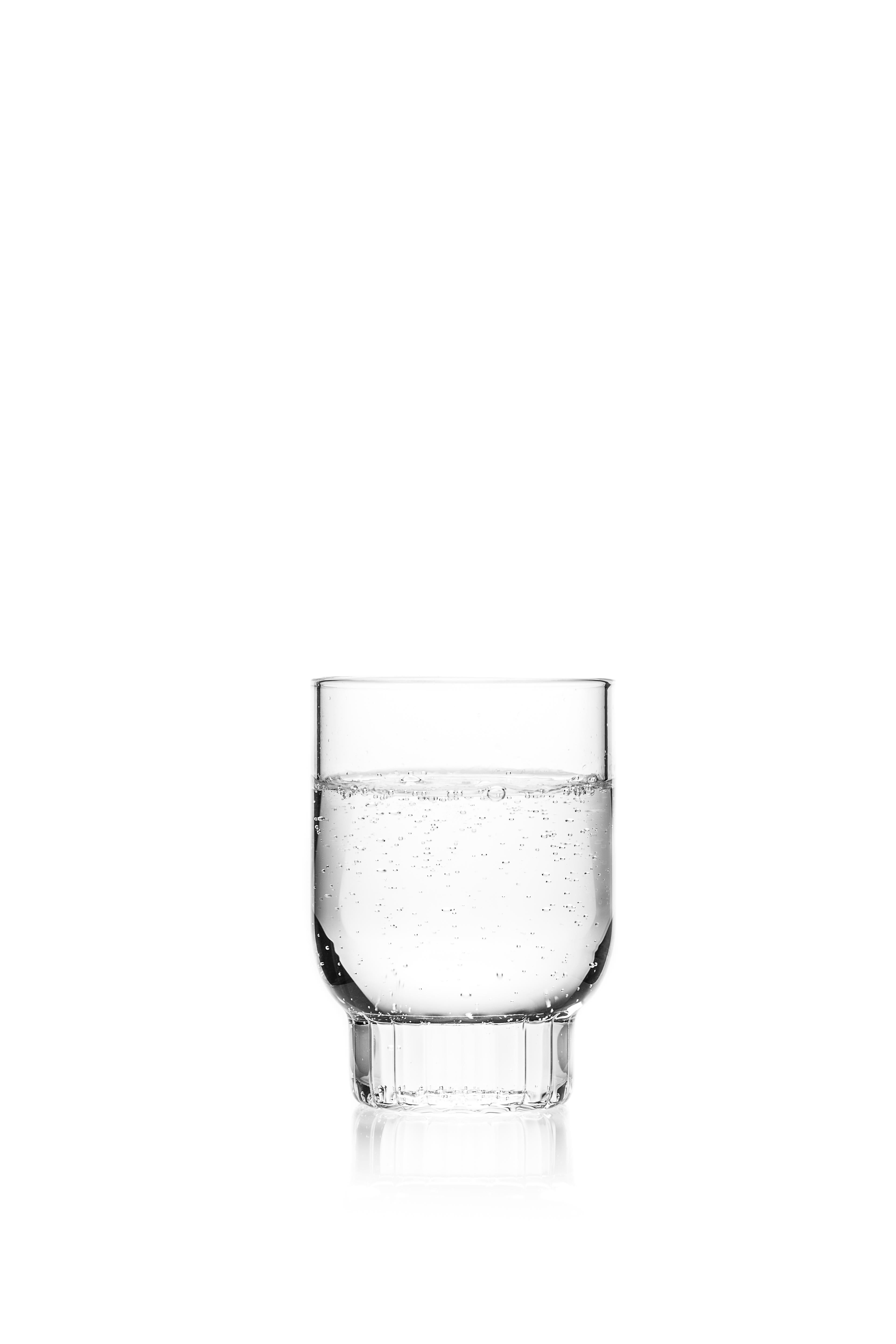 Fferrone 2er-Set Tschechisch Klar Contemporary Rasori Medium Wassergläser (Moderne) im Angebot