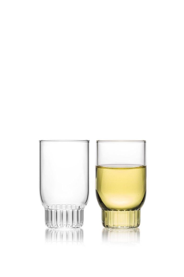 Rasori small glasses, set of two 

This item is also available in the US.

As the designer's favourite street in Milan, her home away from home, the clear Czech contemporary Rasori Small glasses are a playful and delicate combination of materials