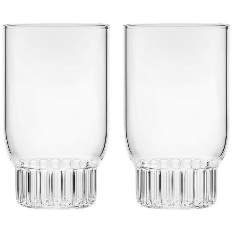 EU Clients Set of 2 Czech Clear Contemporary Rasori Small Wine Glasses, in Stock