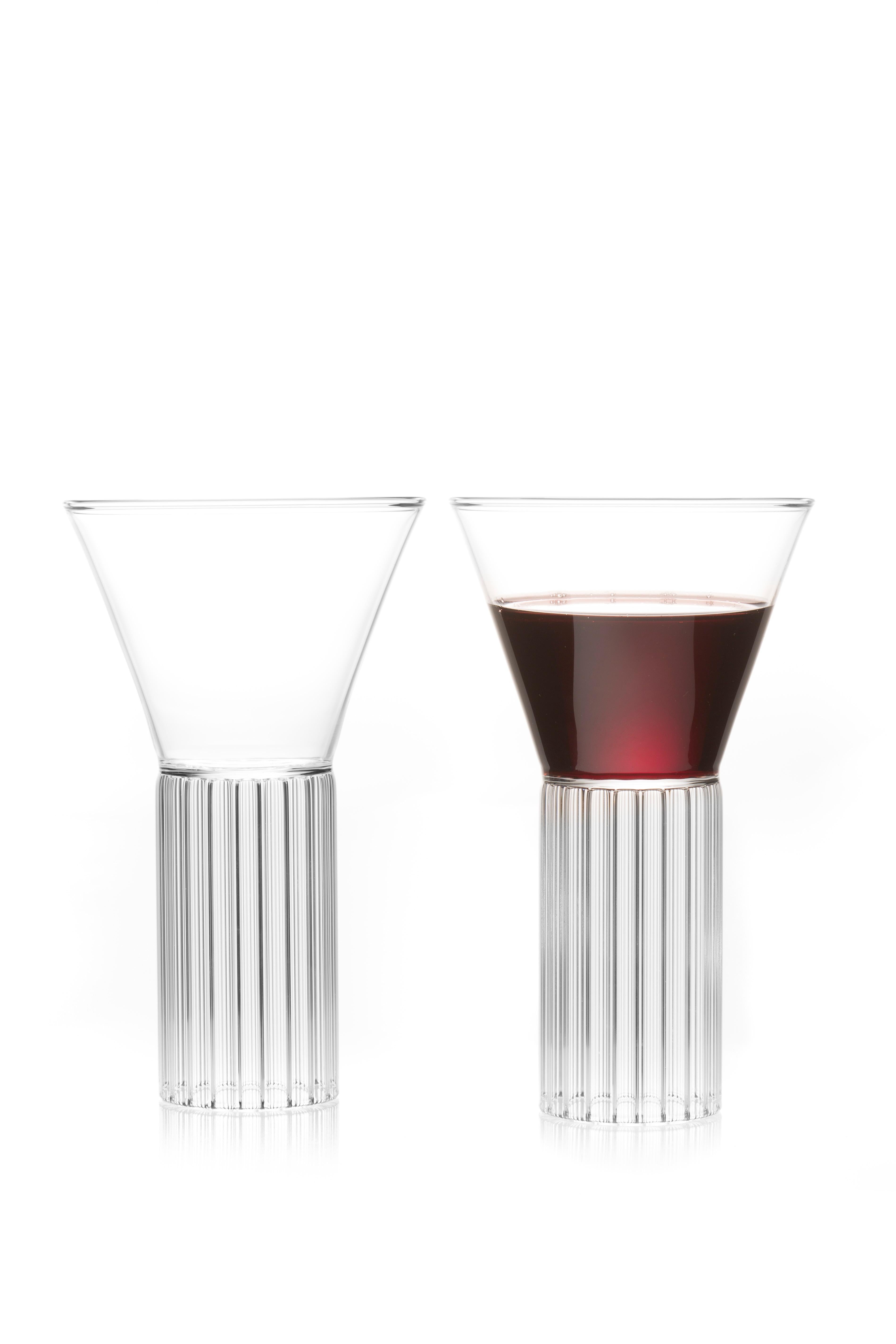 Sofia large cocktail wine glasses, set of two.

With the elegance of a forgotten time, the clear Czech contemporary Sofia collection glasses are a series of barware ideal for beverages from wine and water to martinis and other libations.