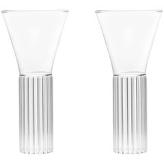 Set of Two Czech Clear Contemporary Sofia Medium Cocktail Wine Glasses, in Stock