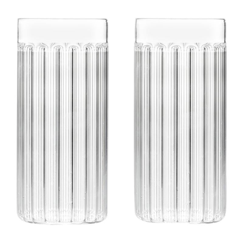 Set of Two Czech Contemporary Bessho Tall / Collins Glasses Handmade, in Stock