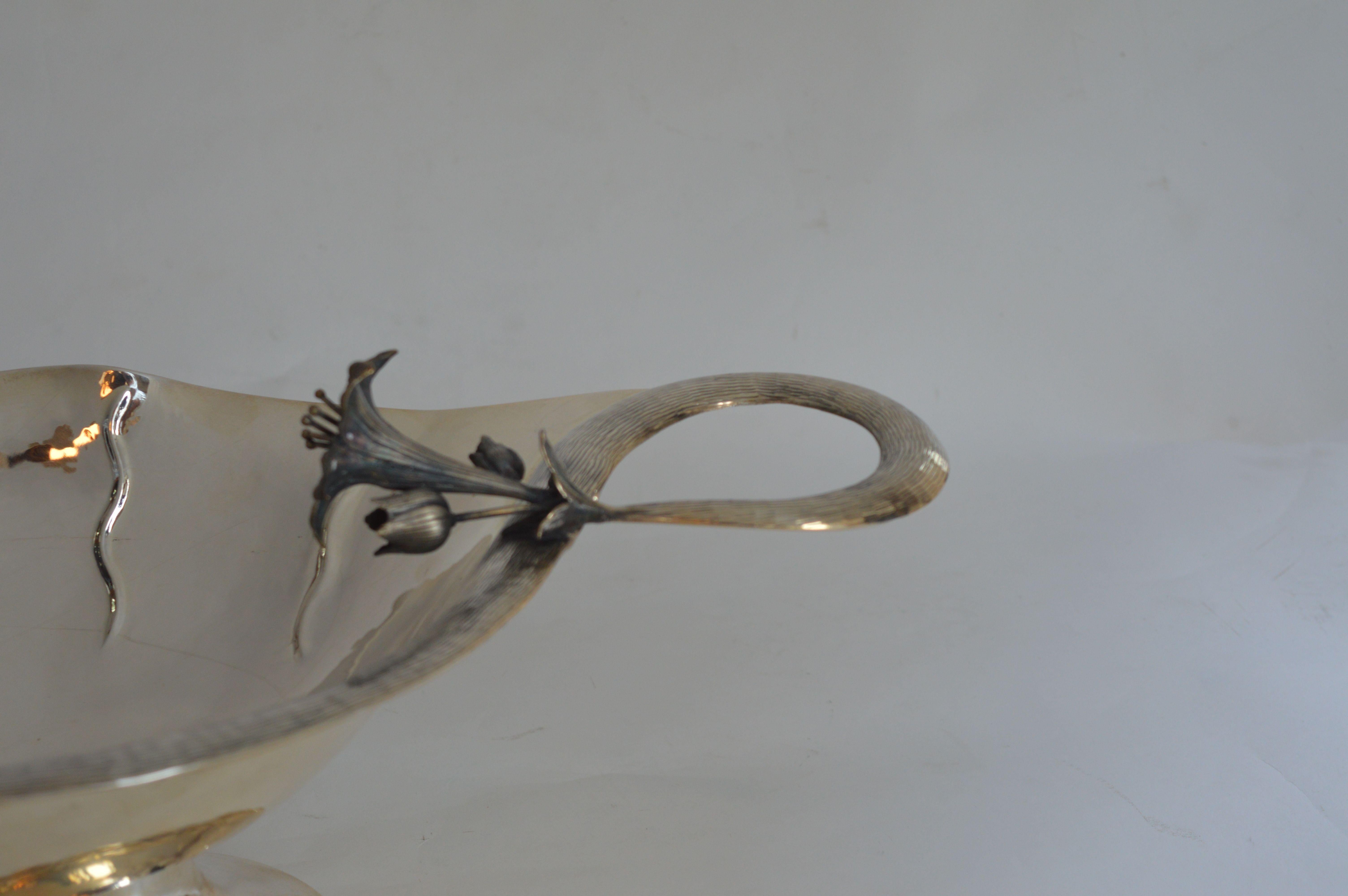 20th Century Set of Two Damar 925 Silver Bowls in the Style of Georg Jensen For Sale