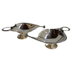 Set of Two Damar 925 Silver Bowls in the Style of Georg Jensen