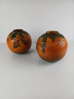 Set of Two Danish 1930´s Art Nouveau Handcrafted Vases by P. Ipsens Enke