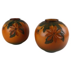 Set of Two Danish 1930´s Art Nouveau Handcrafted Vases by P. Ipsens Enke