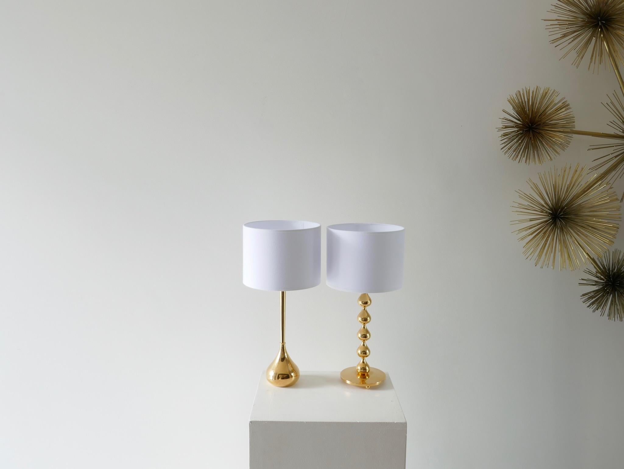 Set of Two Danish 24-Carat Gold-Plated Brass Table Lamps by Hugo Asmussen, 1960s 4