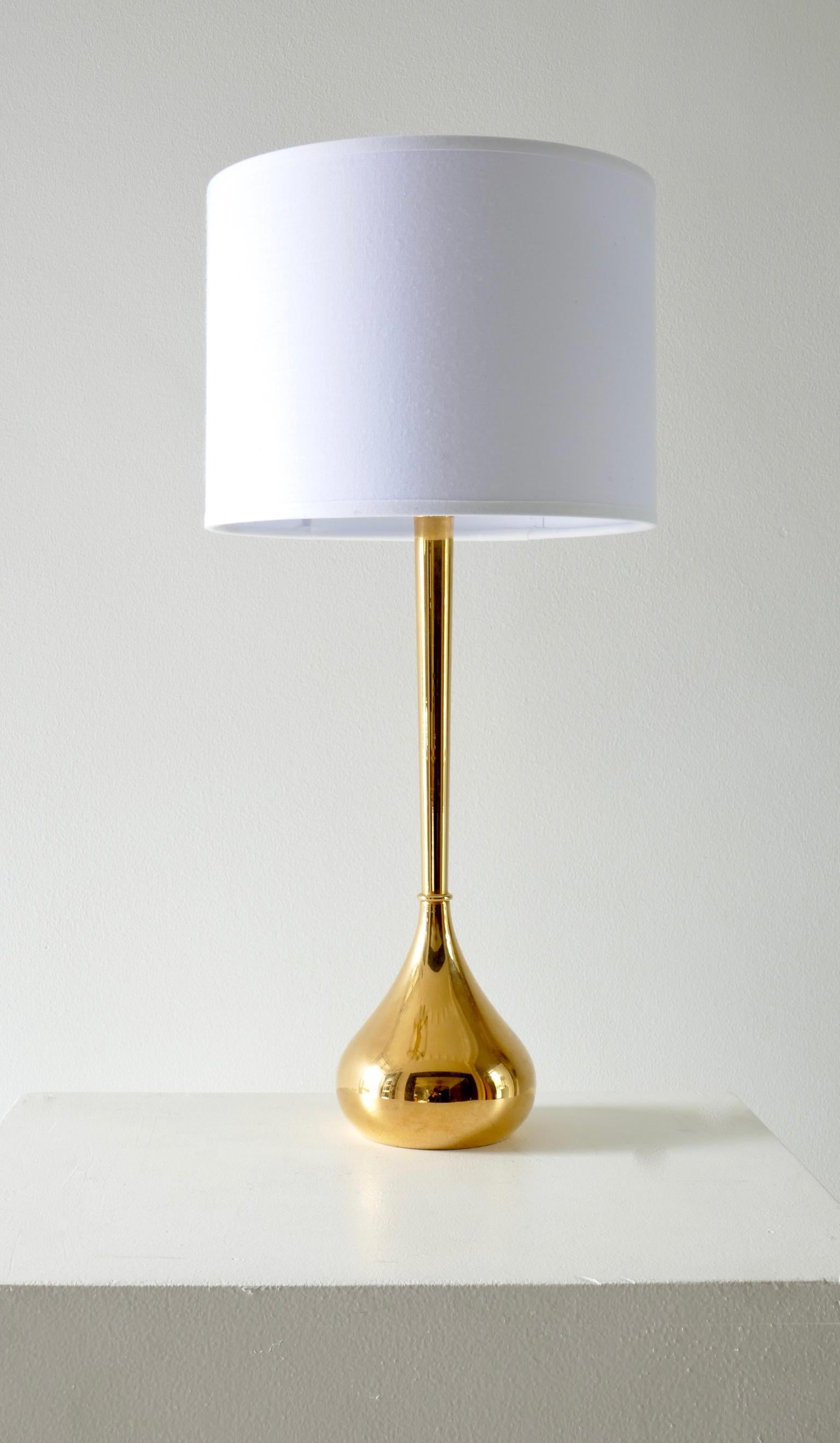 Set of Two Danish 24-Carat Gold-Plated Brass Table Lamps by Hugo Asmussen, 1960s 5