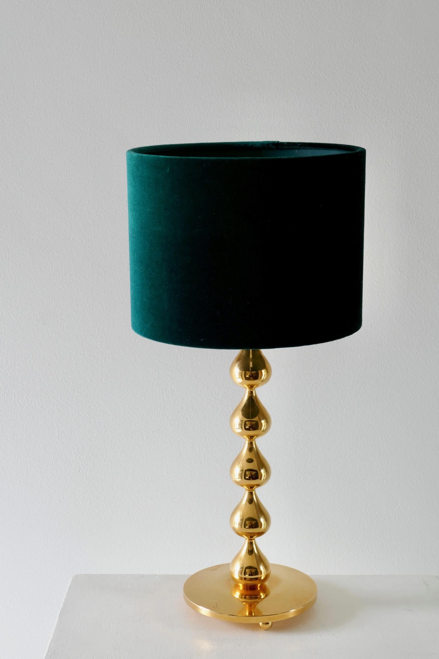 Gold Plate Set of Two Danish 24-Carat Gold-Plated Brass Table Lamps by Hugo Asmussen, 1960s