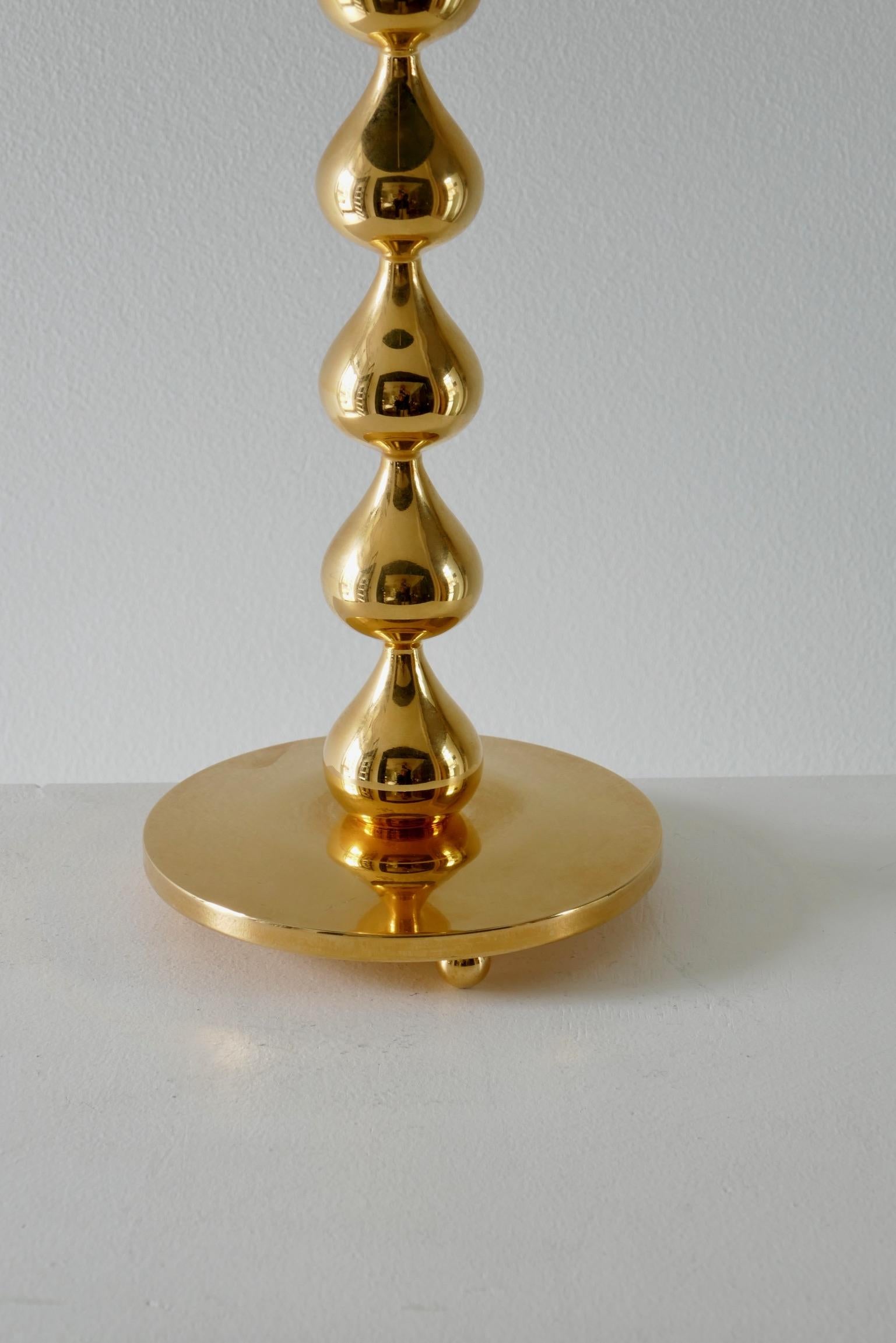 Set of Two Danish 24-Carat Gold-Plated Brass Table Lamps by Hugo Asmussen, 1960s 2