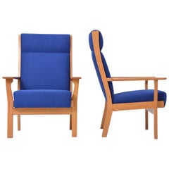 Ensemble de deux chaises danoises GE 181 de style mi-siècle moderne par Hans Wegner pour GETAMA