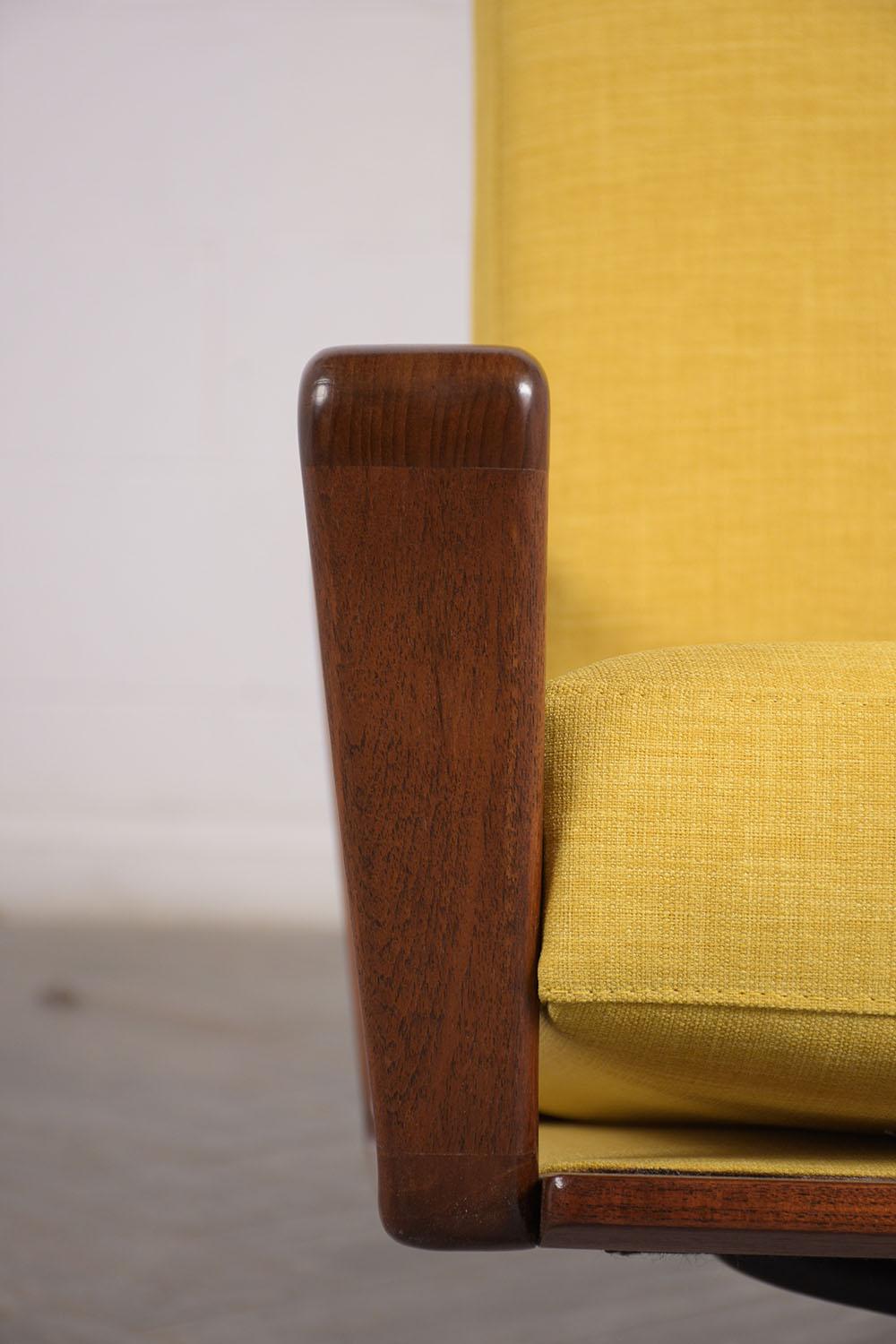 Steel Pair of Modern Danish Swivel Lounge Chairs