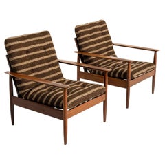 Set of Two Danish Vintage Arm Chairs in the Style of Grete Jalk, 1960s Denmark