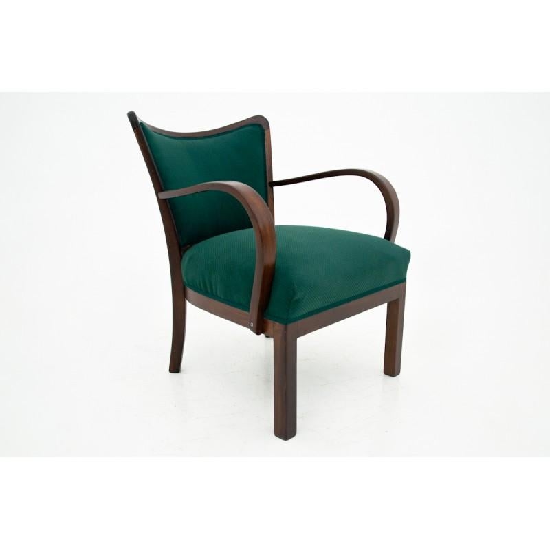 Mid-Century Modern Set of Two Dark Green Club Armchairs in Polish Retro Design, 1950s