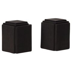 Set of two David Horan charred wood vessels - UK, 2024