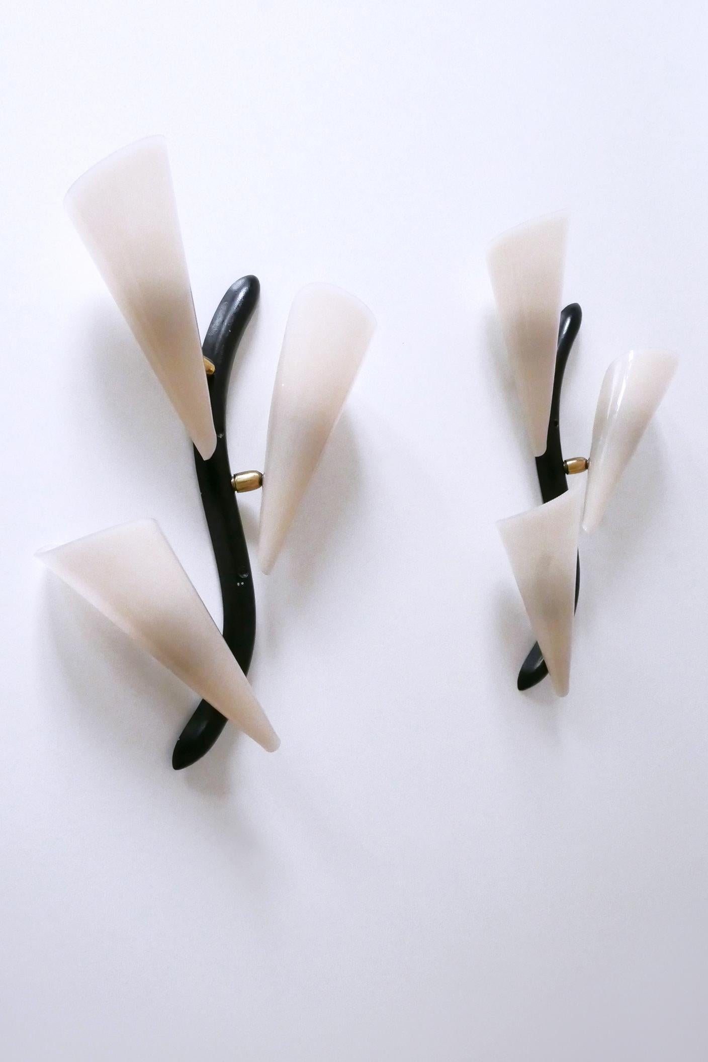 Set of Two Decorative Mid-Century Modern Sconces or Wall Lamps Germany 1950s For Sale 1