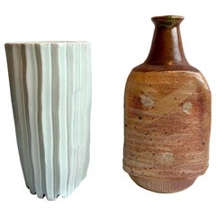 Set of Two Decorative Modernist Art Pottery Vessels, USA