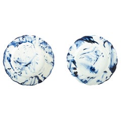 Set of two Delft Blue Plates, by Marcel Wanders, Hand-Painted, 2006, Unique