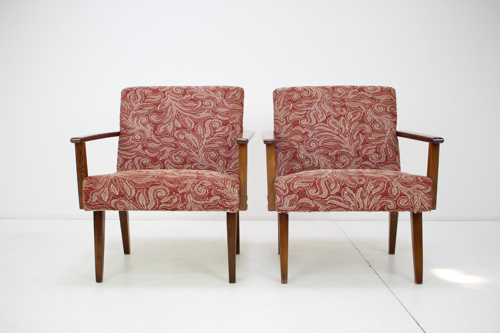 Mid-Century Modern Set of Two Design Armchairs, 1960's