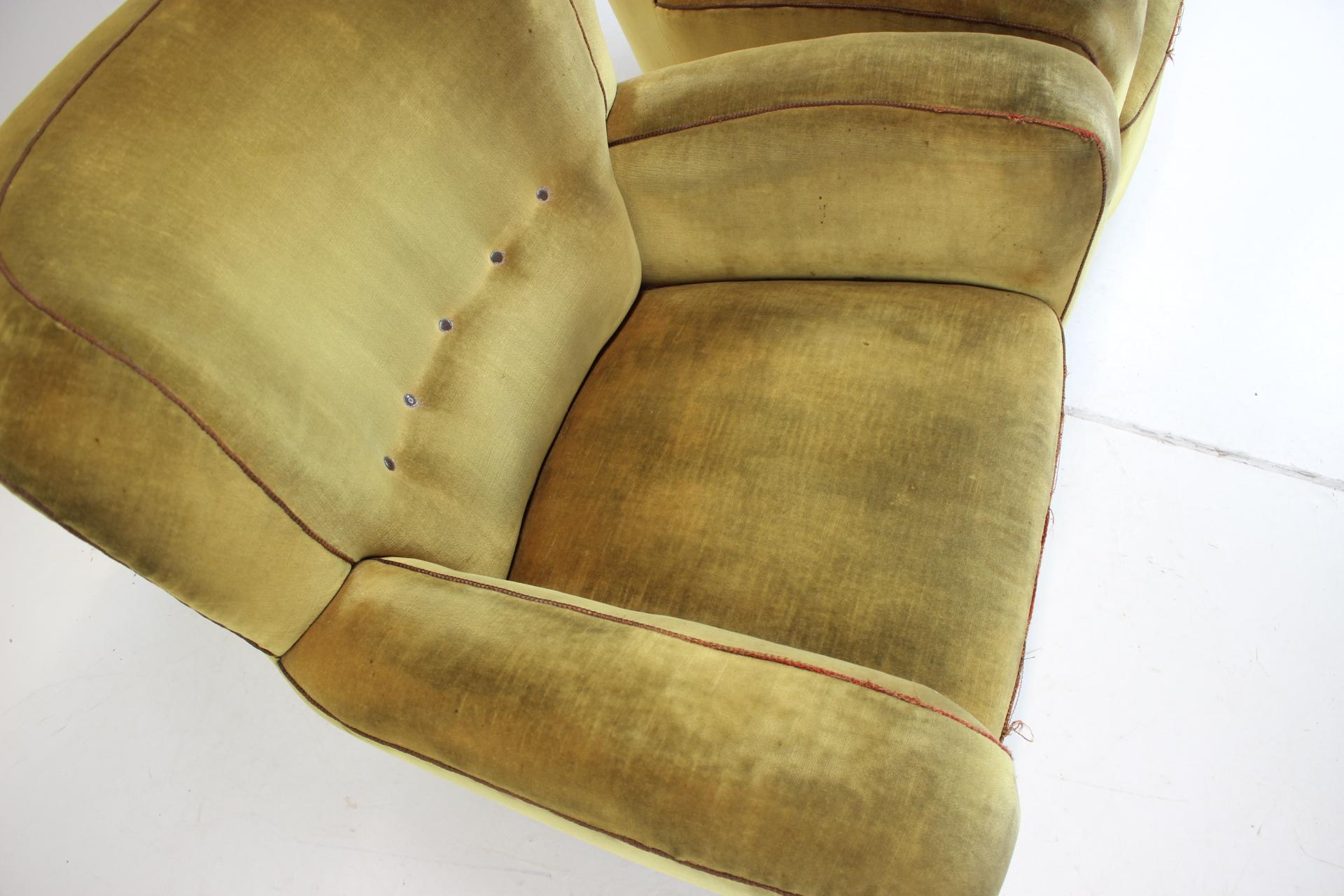 Tissu Ensemble de deux fauteuils club Art Déco design, années 1930 en vente