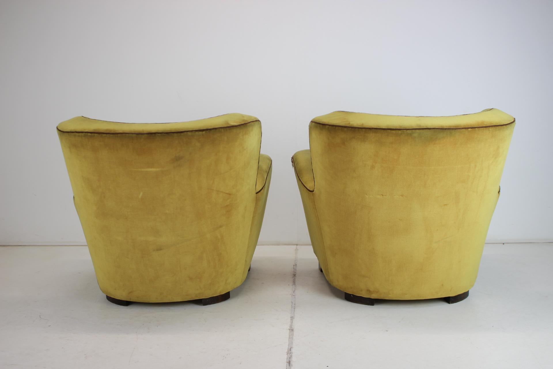 Set of Two Design Art Deco, Club Armchairs, 1930s 3