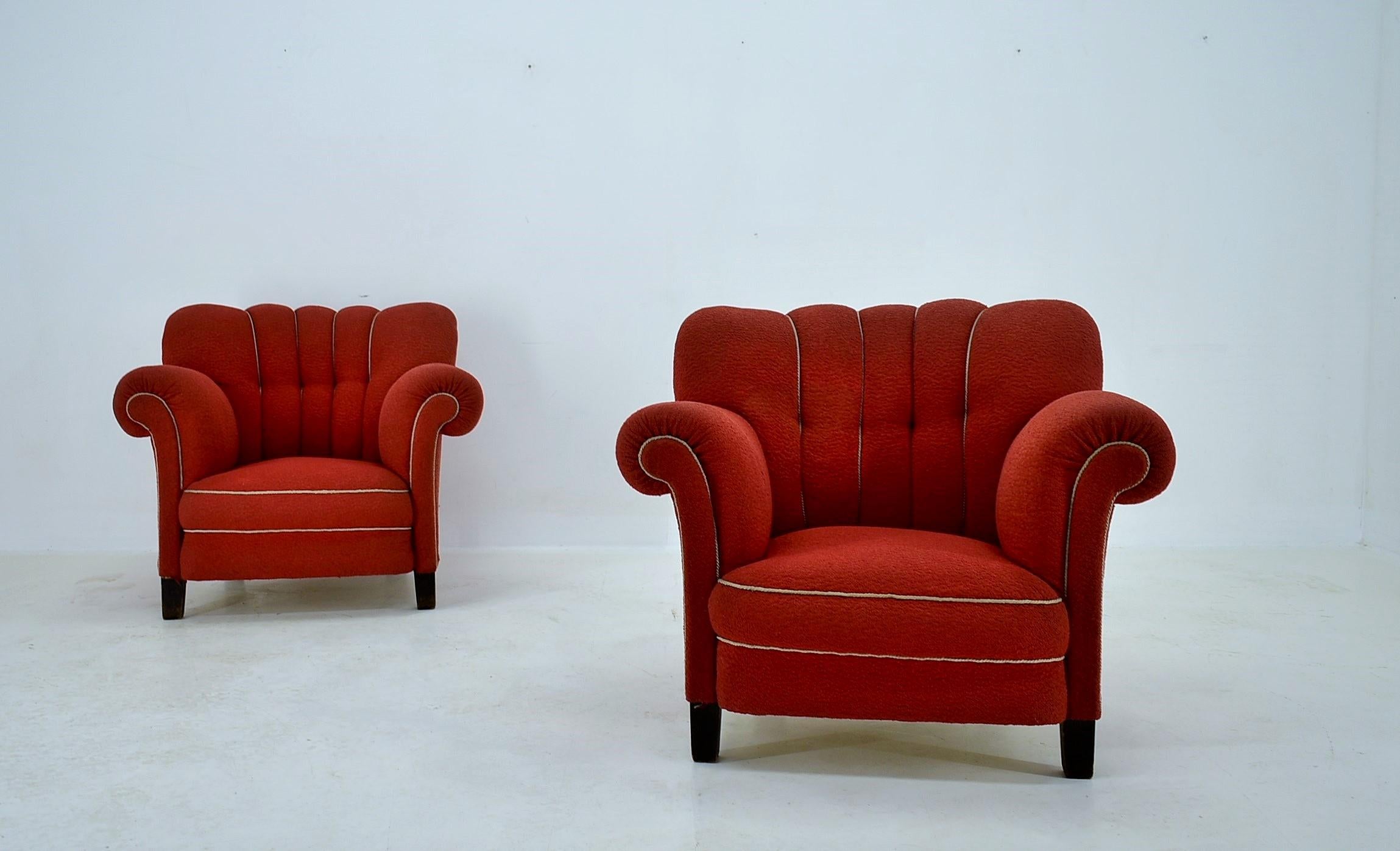 Set of Two Design Art Deco, Club Armchairs, 1935s In Good Condition For Sale In Praha, CZ