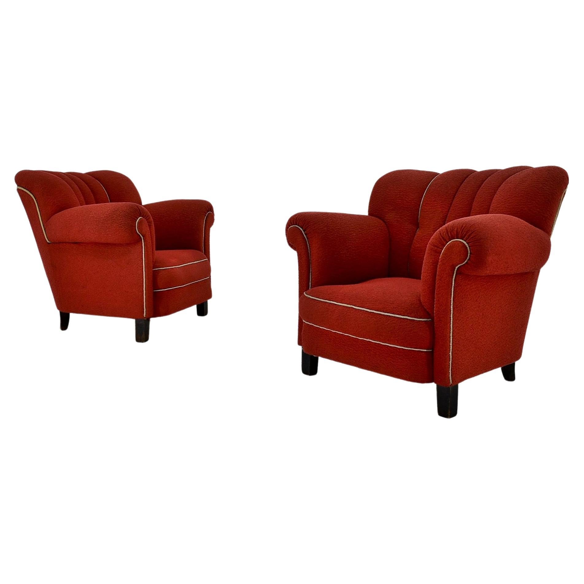 Set of Two Design Art Deco, Club Armchairs, 1935s