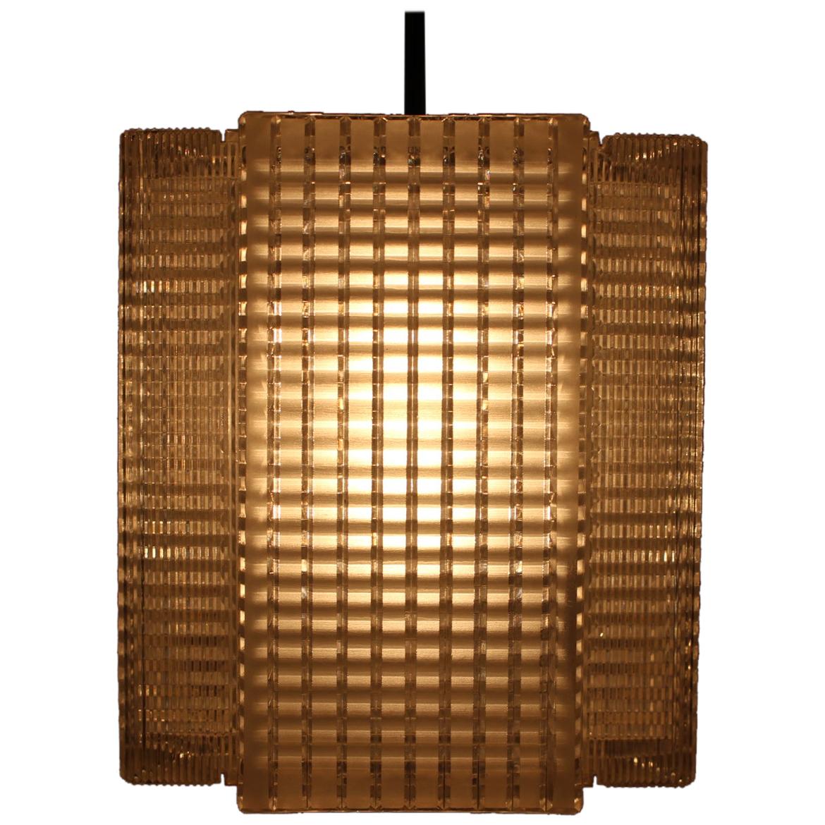 Set di due pendenti in vetro e cromo di design del Medioevo, anni '60
