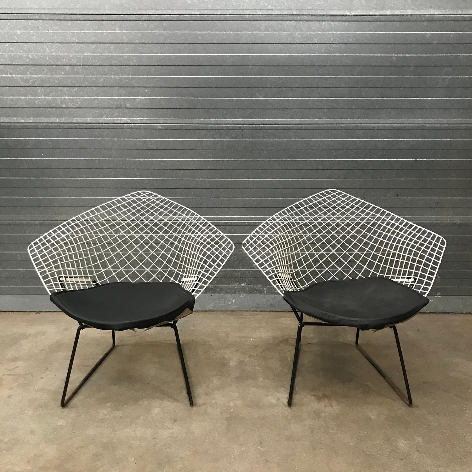 Metallo Set di due sedie Diamond 421, Harry Bertoia, Knoll International in vendita