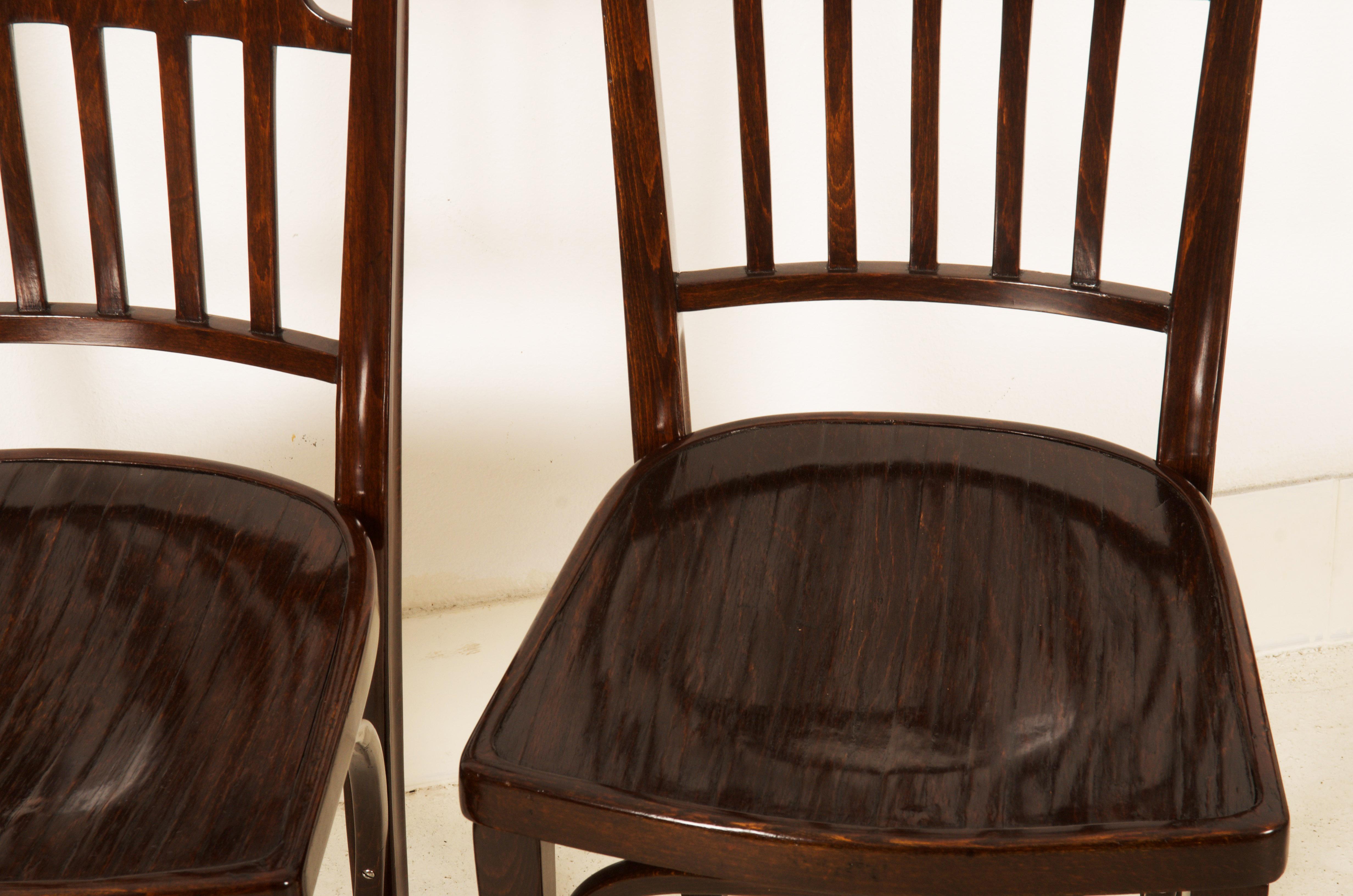 Set of Two Dinning Chairs by Koloman Moser fo J.J. Kohn For Sale 3