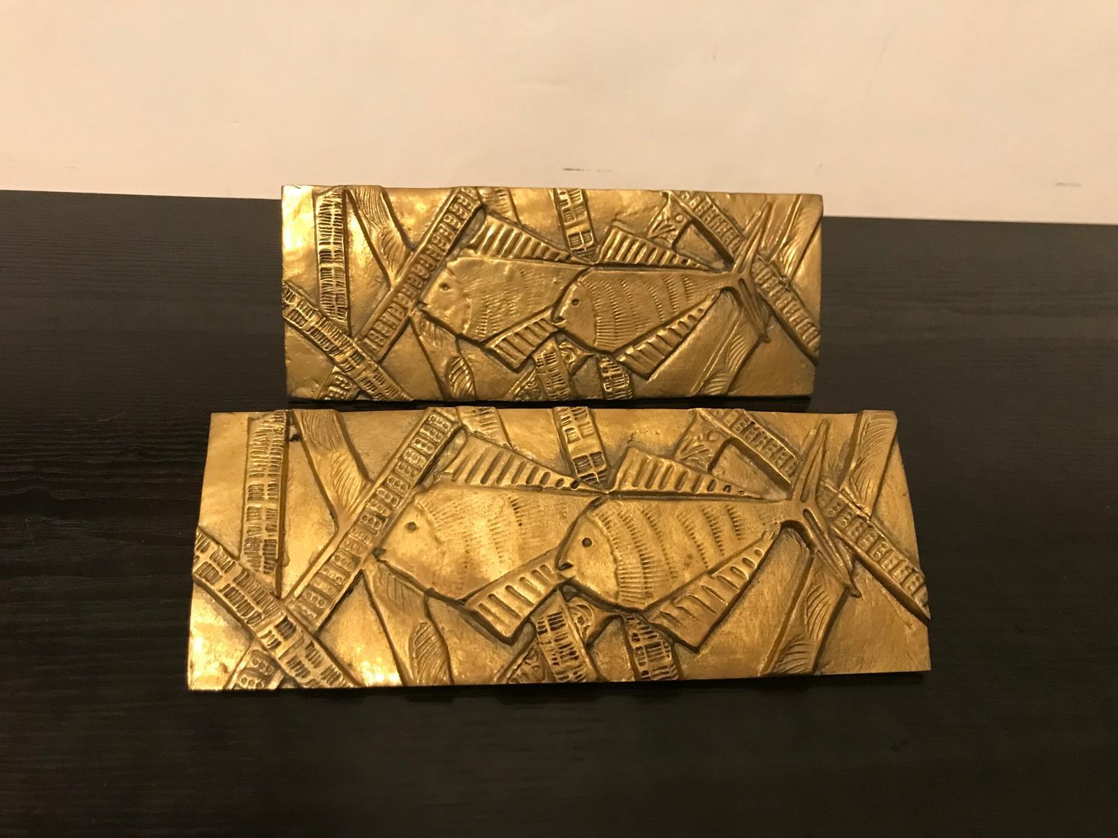 Set of Two Door Handles with Fish Design, 1970s in vendita 2