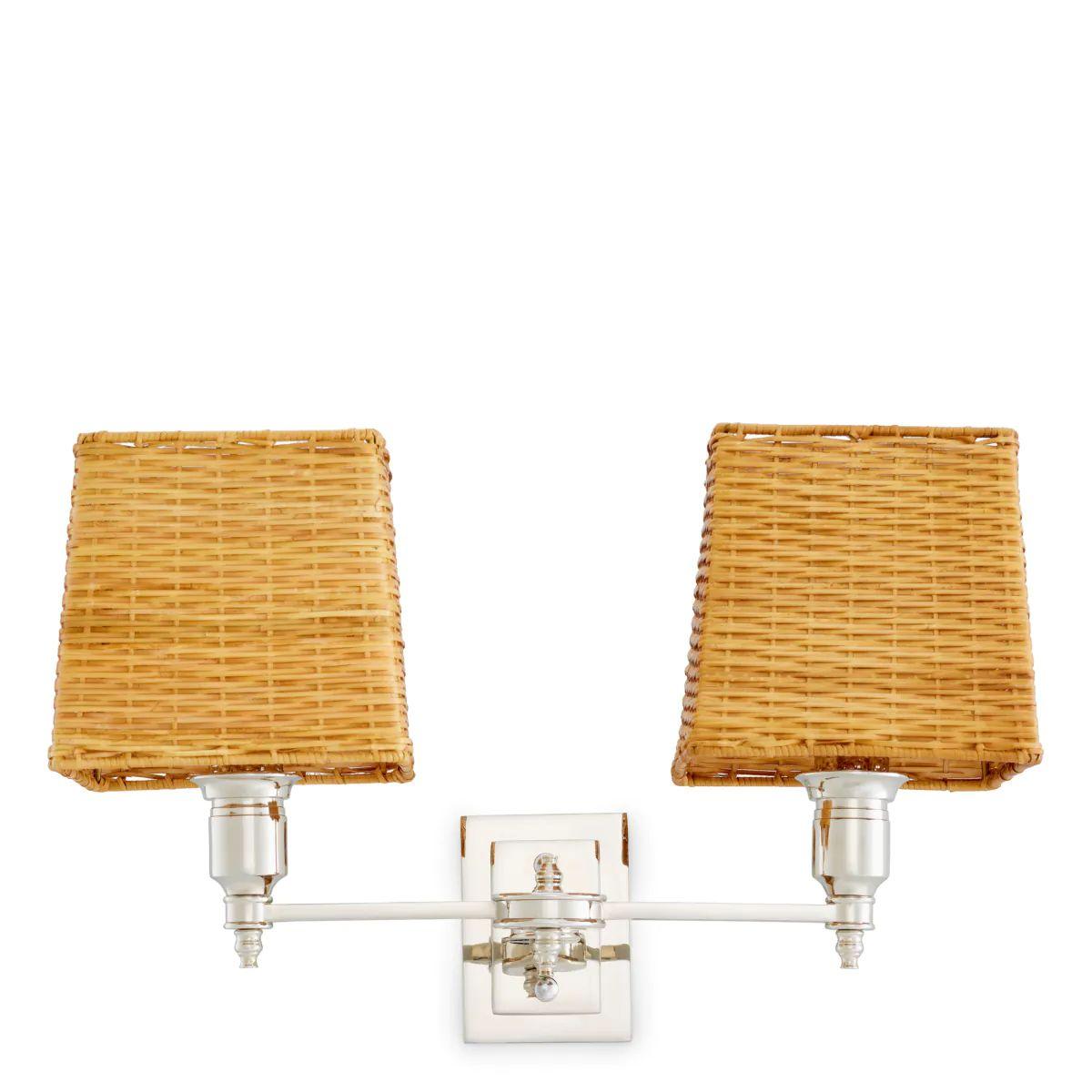 Set of Two Double Wall Lamp in Nickel Finish im Angebot 5
