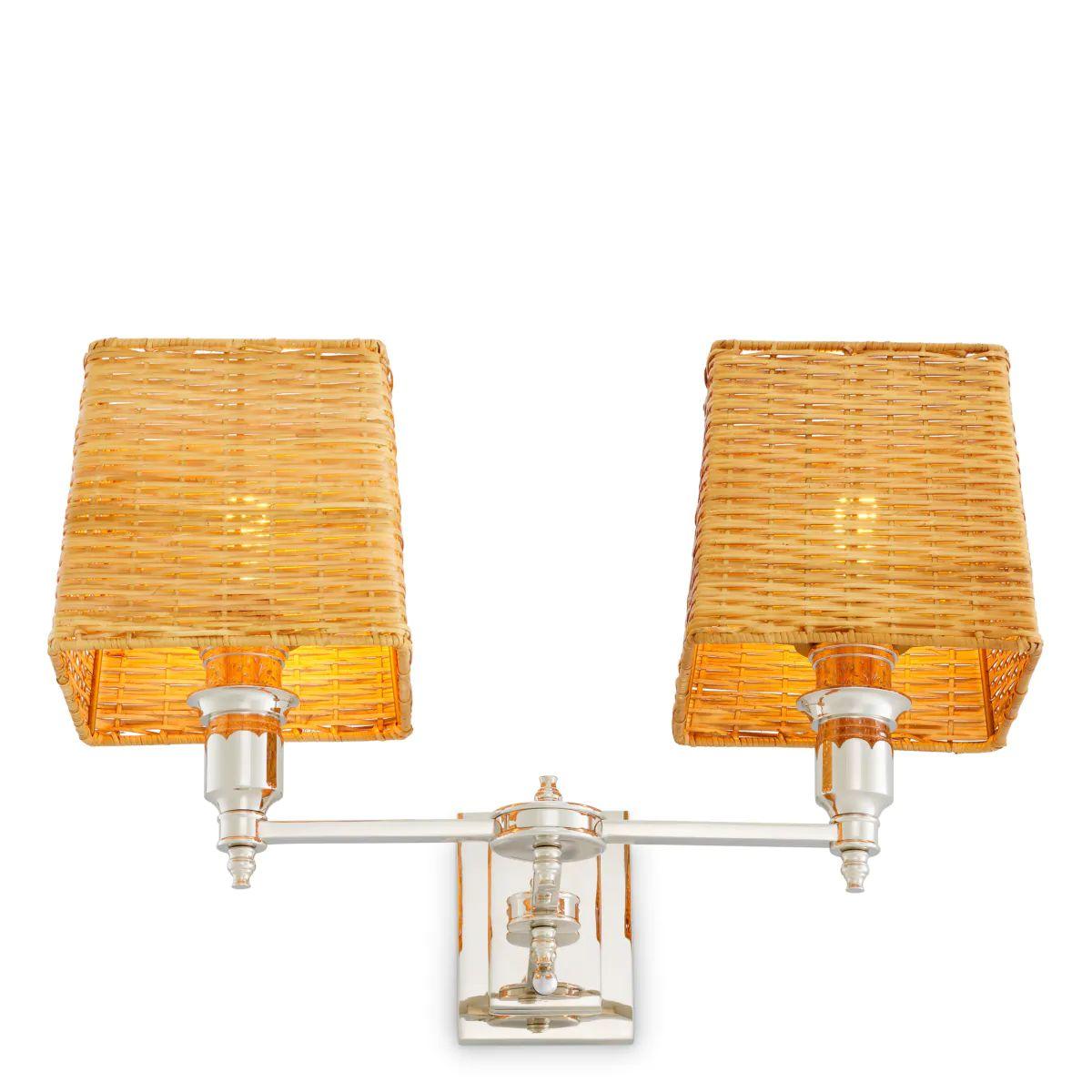 Set of Two Double Wall Lamp in Nickel Finish im Angebot 6