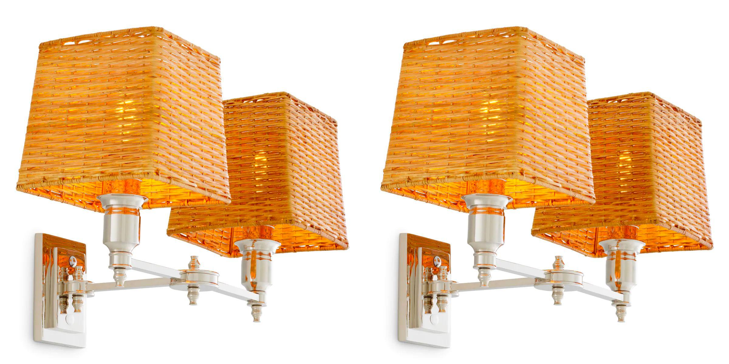 Set of Two Double Wall Lamp in Nickel Finish im Angebot 1